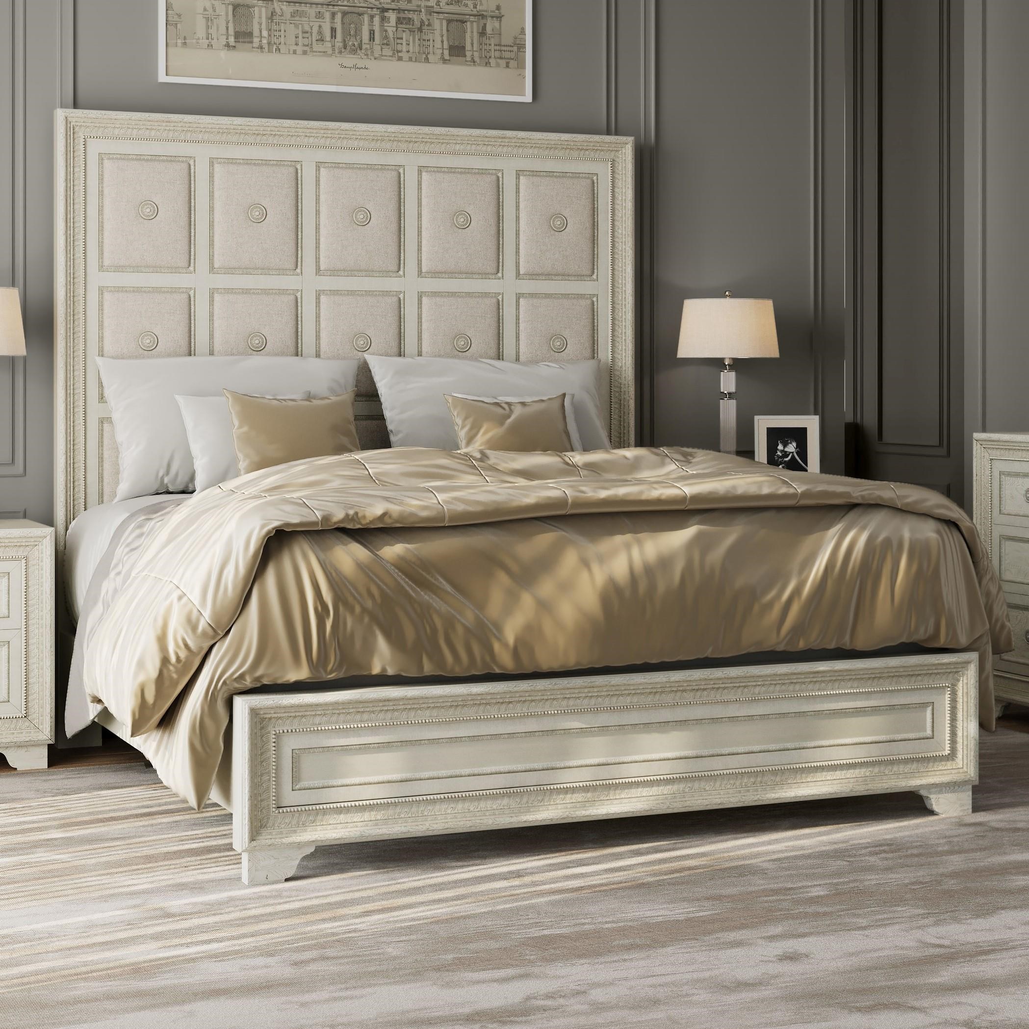 Pulaski king cheap upholstered bed